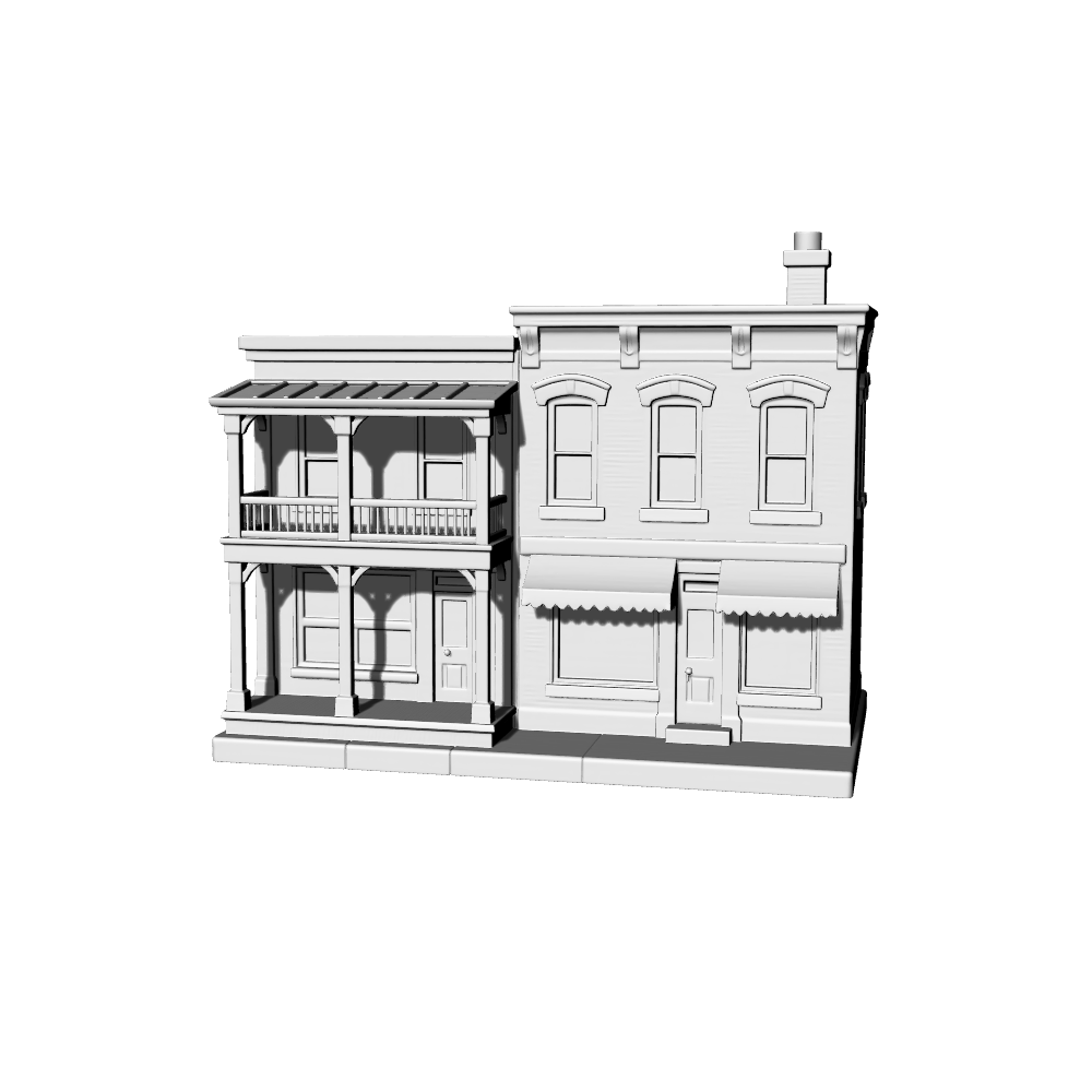 MRY-SFW LYTB480C  Miniature Scene Building Model American Victorian Style Townhouse Shop Residential Building