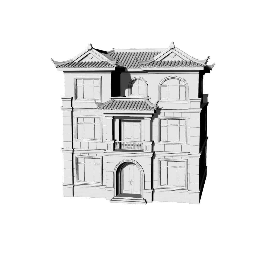 MRY-SFW LYTB481A  Miniature Scene Building Model New Chinese Modern Light Luxury Residential Building Single Building