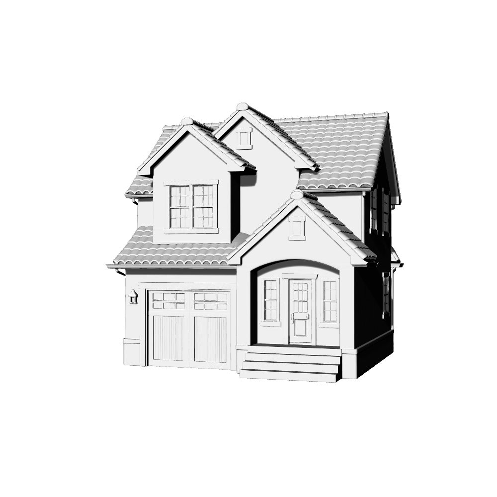 MRY-SFW LYTB483C  Miniature Scene Building Model American Colonial Revival Style Pastoral Villa Building