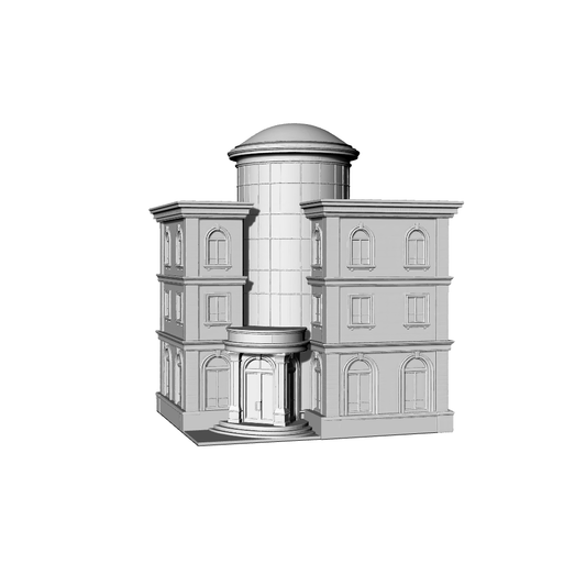 MRY-SFW LYTB490A  Miniature Scene Building Model European Neoclassical Style Symmetrical Corner Building