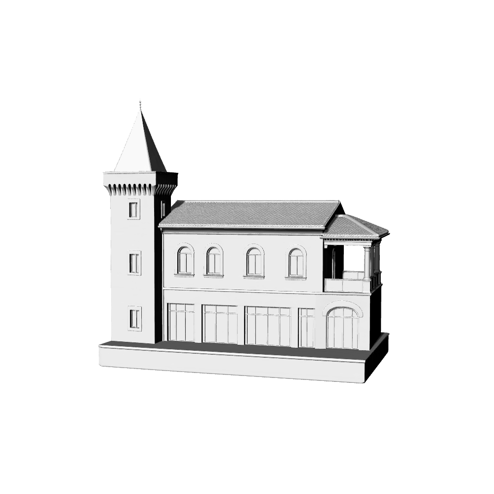 MRY-SFW LYTB491  Miniature Scene Building Model Tuscan Mediterranean Style Double Deck Tower Building