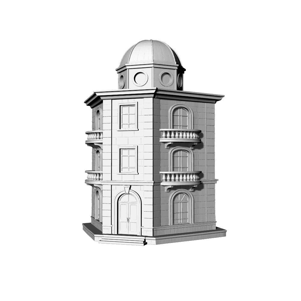MRY-SFW LYTB492B  Miniature Scene Building Model European Neoclassical Style Symmetrical Dome Building