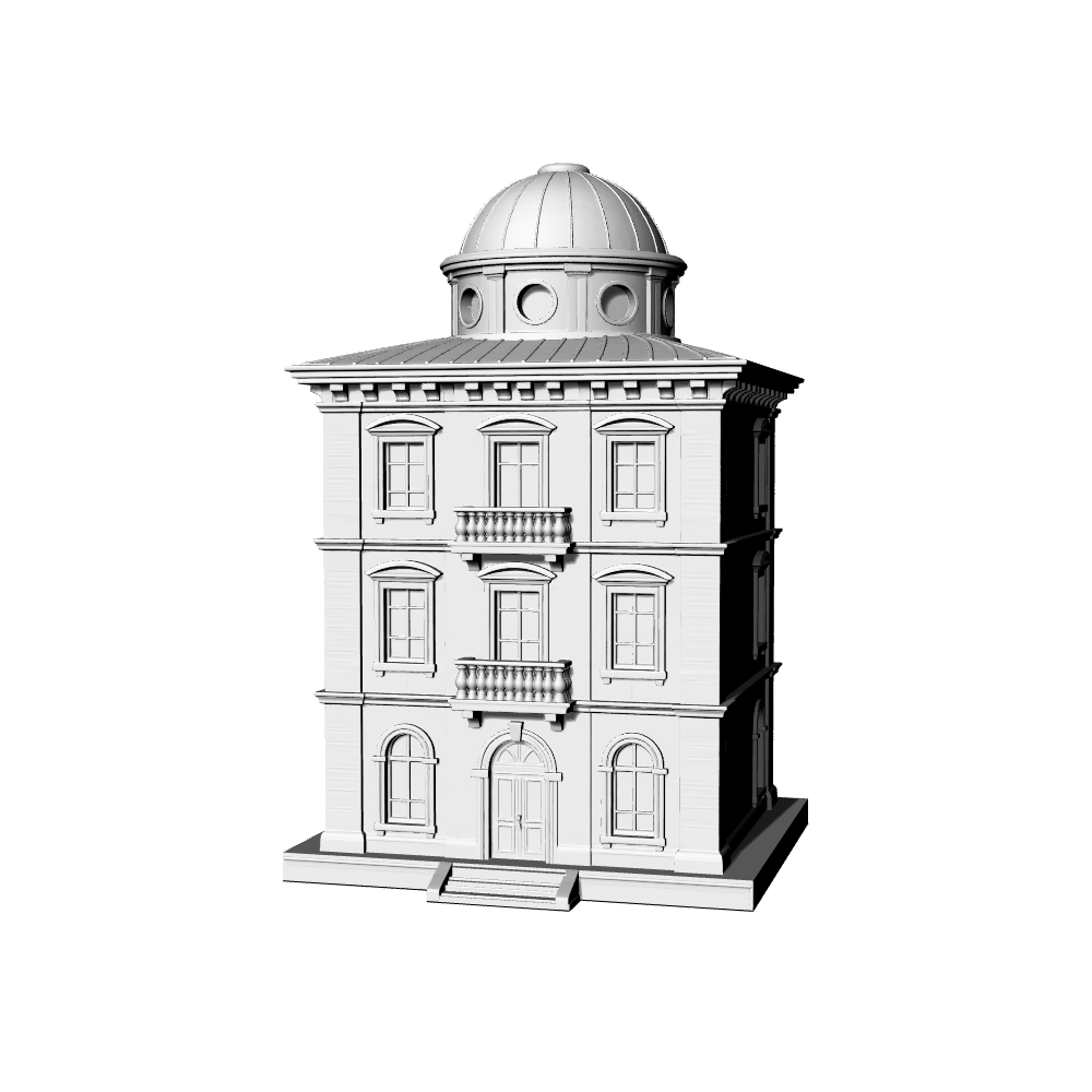 MRY-SFW LYTB492D  Miniature Scene Building Model European Neoclassical Style Symmetrical Dome Building