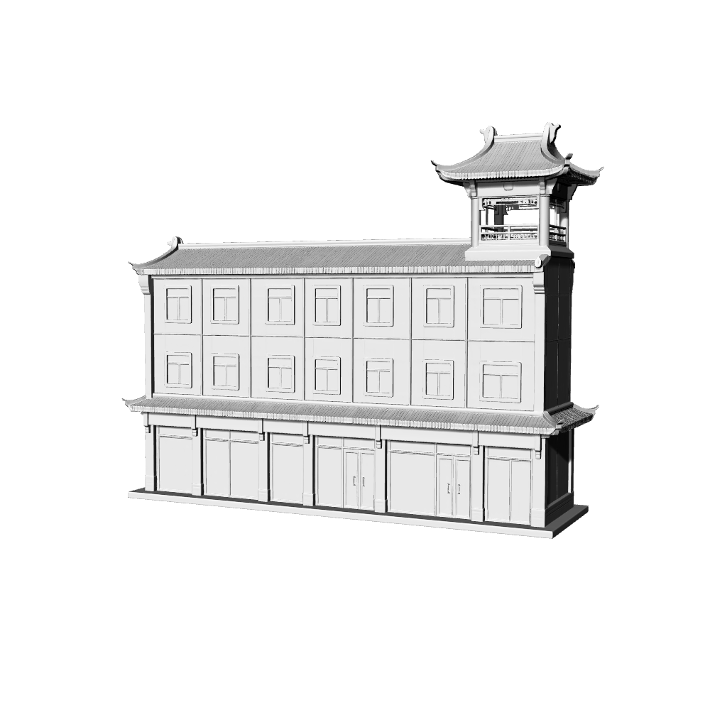 MRY-SFW LYTB495A  Miniature Scene Building Model New Chinese Style Street Front Commercial Residential Building Miniature Ancient City Chinese Commercial Street Sand Table Building