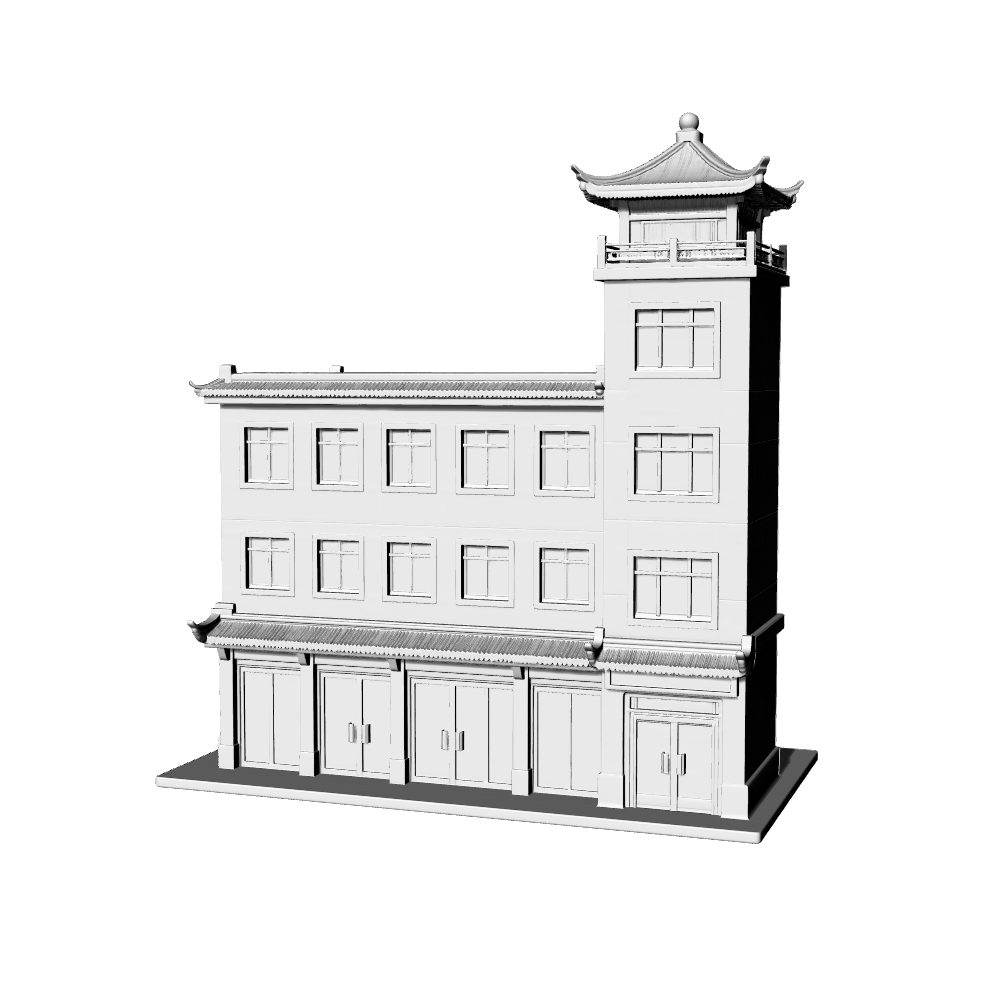 MRY-SFW LYTB495C  Miniature Scene Building Model New Chinese Style Street Front Commercial Residential Building Miniature Ancient City Chinese Commercial Street Sand Table Building