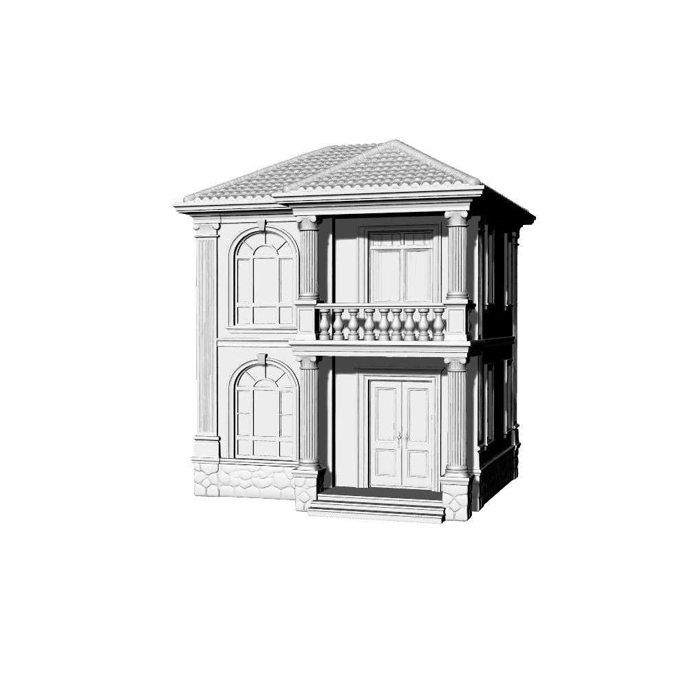 MRY-SFW LYTB497A  Miniature Scene Building Model French Neoclassical Style Three Story Single Villa Building Ornament