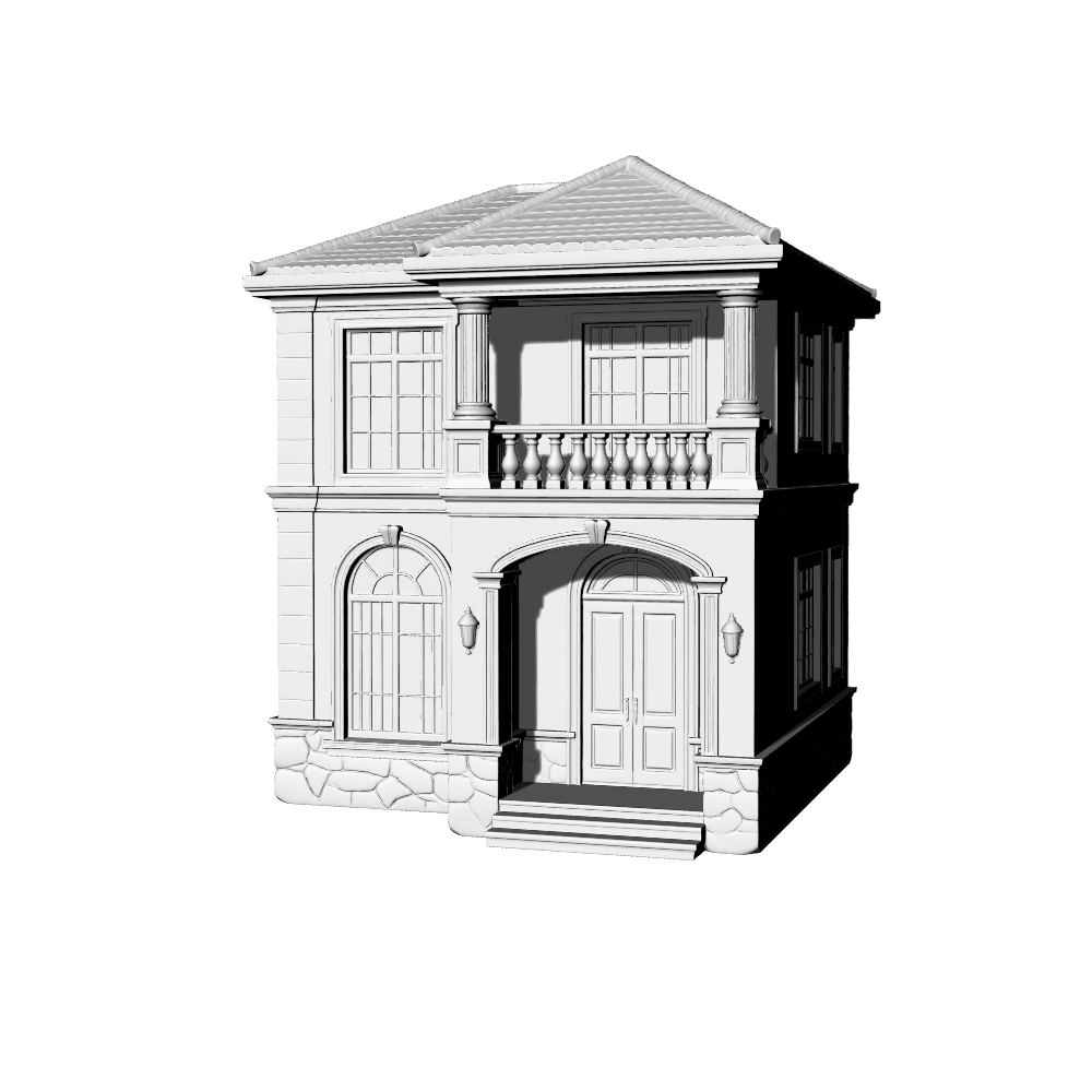 MRY-SFW LYTB497B  Miniature Scene Building Model French Neoclassical Style Three Story Single Villa Building Ornament
