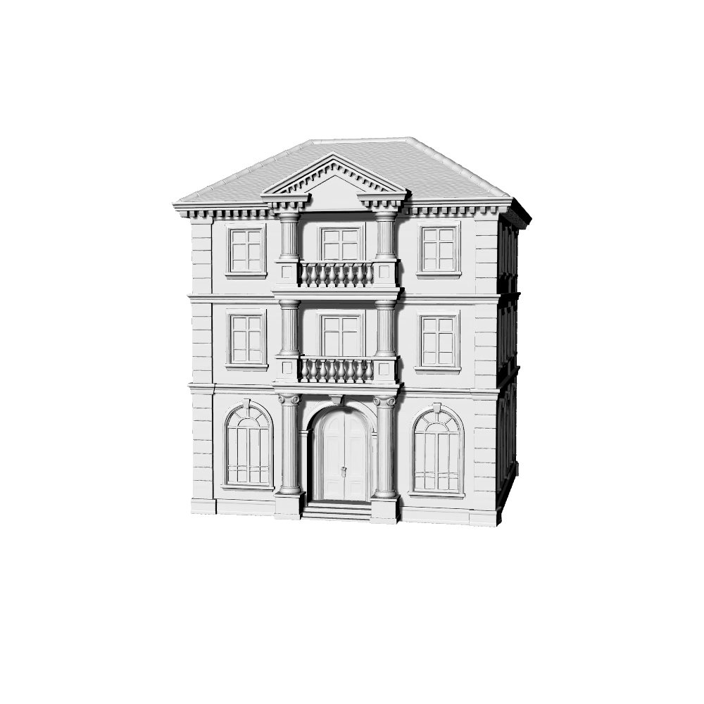 MRY-SFW LYTB497D  Miniature Scene Building Model French Neoclassical Style Three Story Single Villa Building Ornament