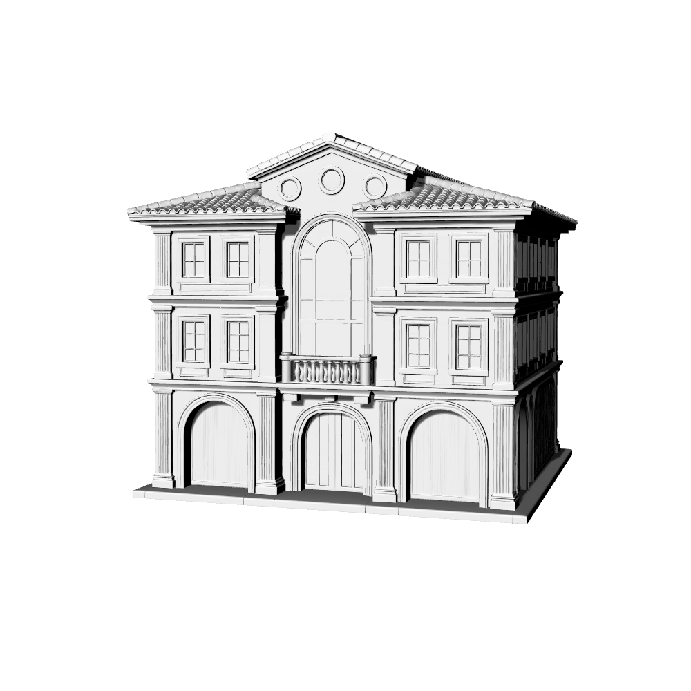 MRY-SFW LYTB498  Miniature Scene Building Model Tuscan Mediterranean Style Street Front Shop Building Single Building