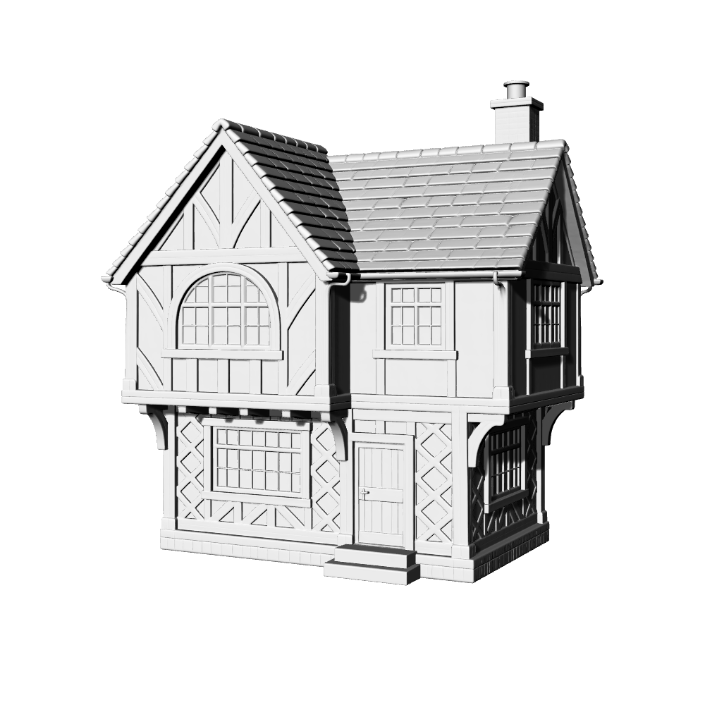 MRY-SFW LYTB500B  Miniature Scene Building Model British Medieval Retro Tudor Style Single Building