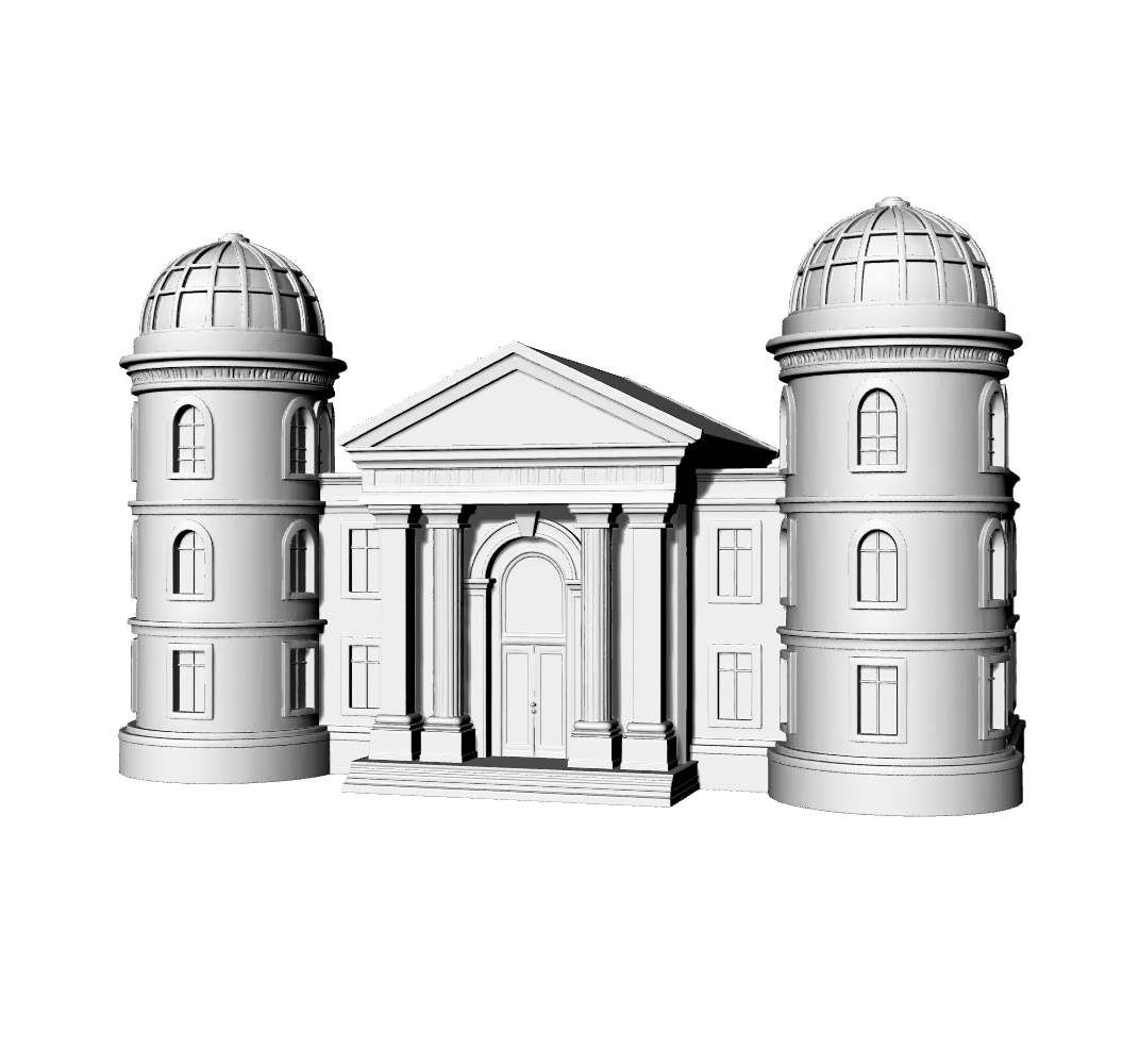 MRY-SFW LYTB504F  Miniature Scene Building Model European Neoclassical Tower Porch Building 3D Printing Model