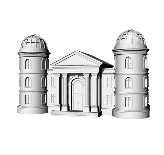 MRY-SFW LYTB504F  Miniature Scene Building Model European Neoclassical Tower Porch Building 3D Printing Model