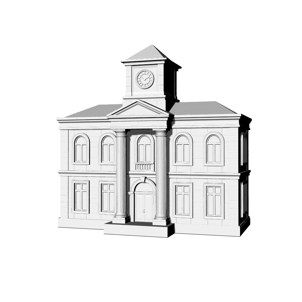 MRY-SFW LYTB505A  Miniature Scene Building Model European Neoclassical Clock Tower Building 3D Printing Model