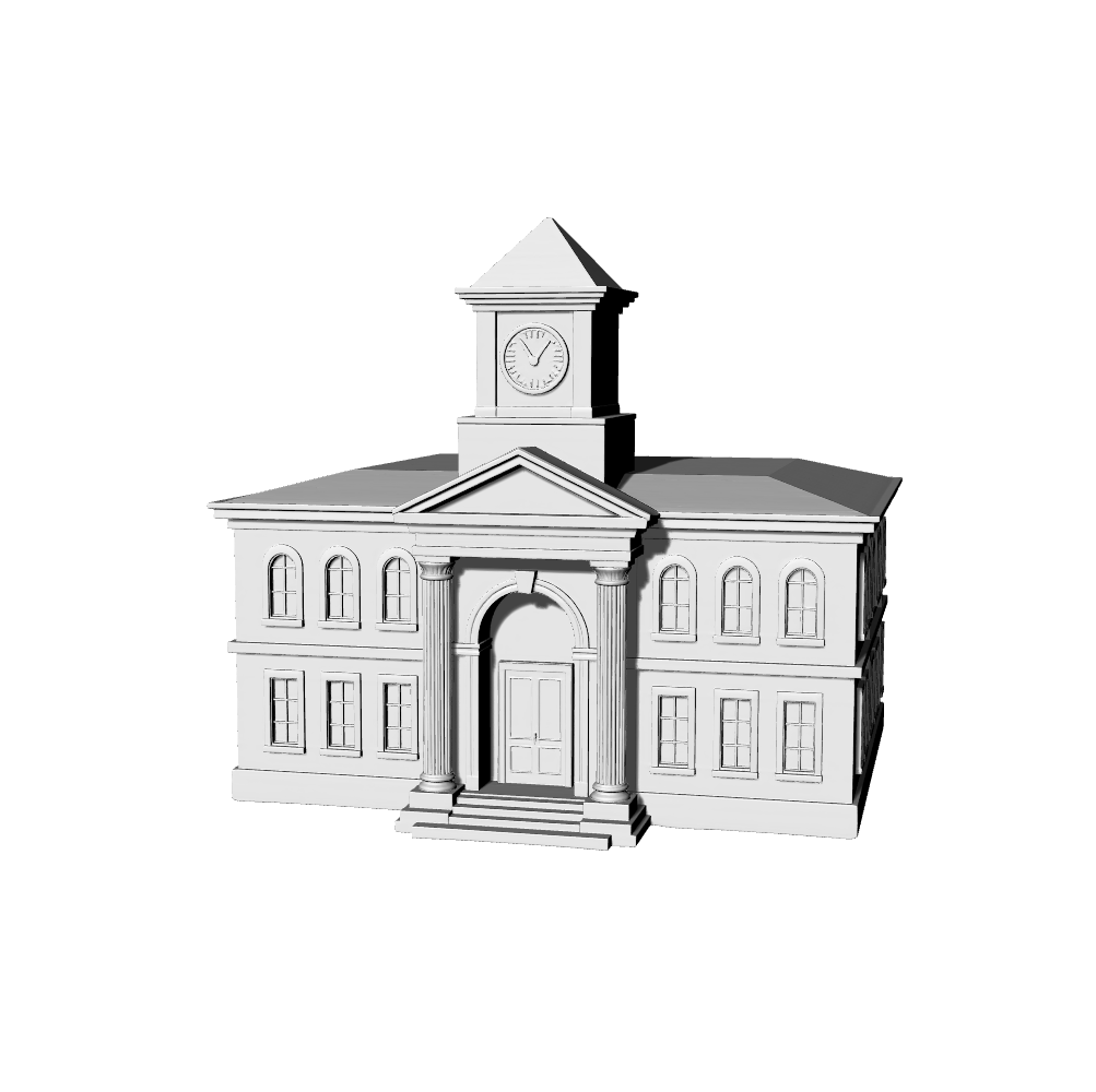 MRY-SFW LYTB505C  Miniature Scene Building Model European Neoclassical Clock Tower Building 3D Printing Model