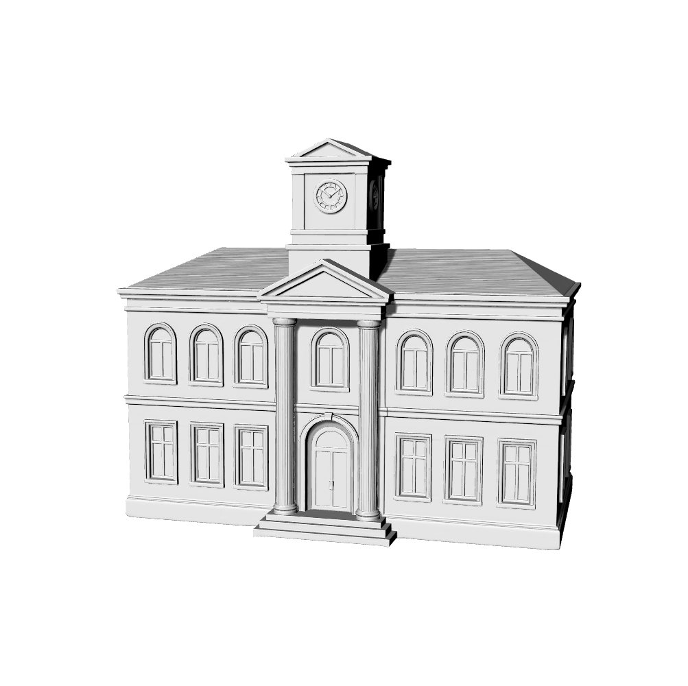 MRY-SFW LYTB505D  Miniature Scene Building Model European Neoclassical Clock Tower Building 3D Printing Model