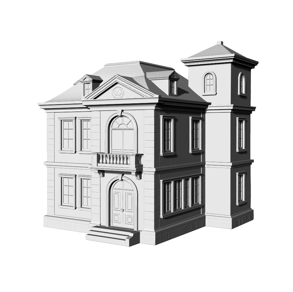 MRY-SFW LYTB509C  Miniature Scene Building Model French Neoclassical Style Three Story Single Villa Building Ornament