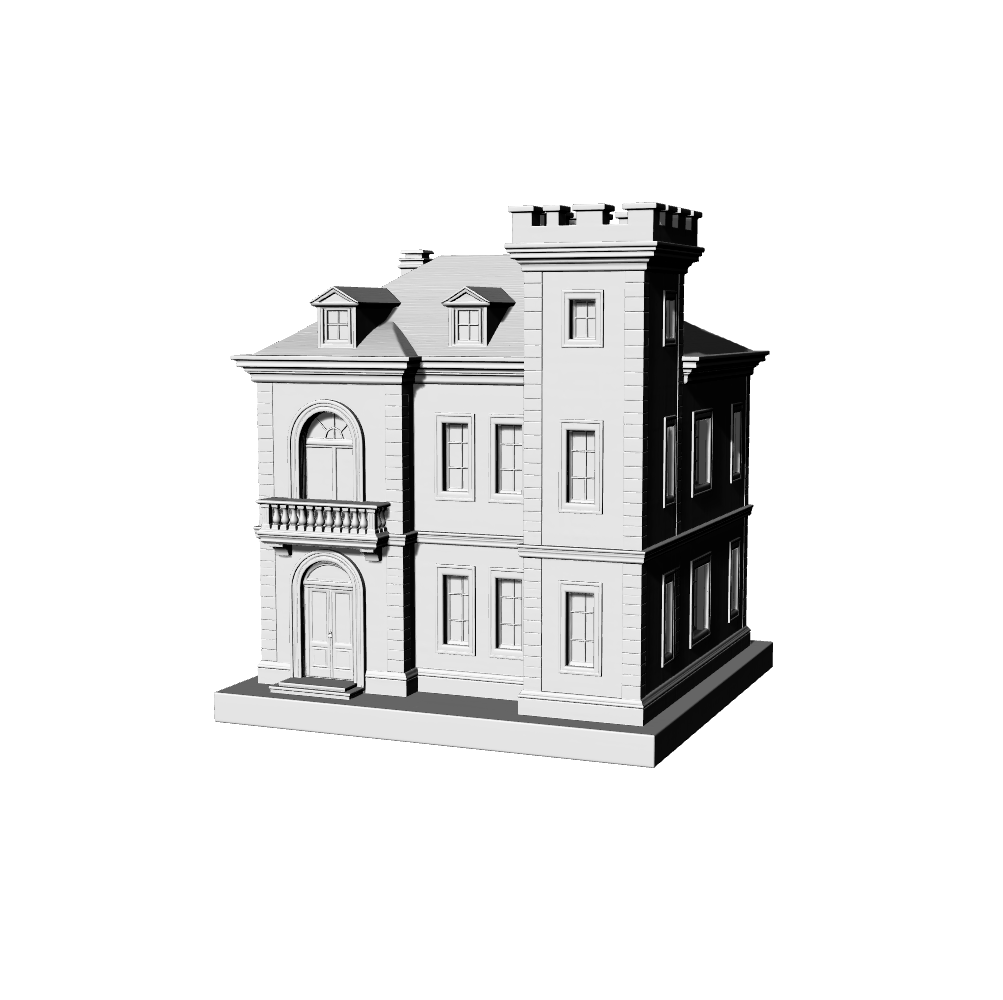 MRY-SFW LYTB509D  Miniature Scene Building Model French Neoclassical Style Three Story Single Villa Building Ornament