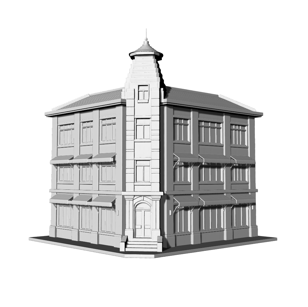 MRY-SFW LYTB511B  Miniature Scene Building Model Tuscan Mediterranean Style Street Front Shop Building Single Building