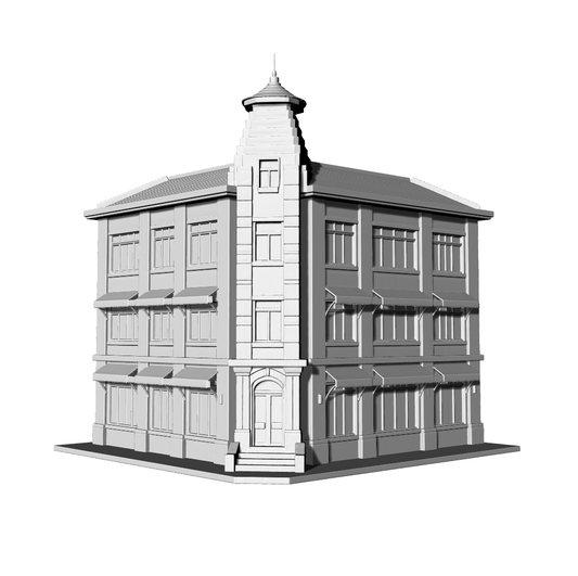 MRY-SFW LYTB511B  Miniature Scene Building Model Tuscan Mediterranean Style Street Front Shop Building Single Building