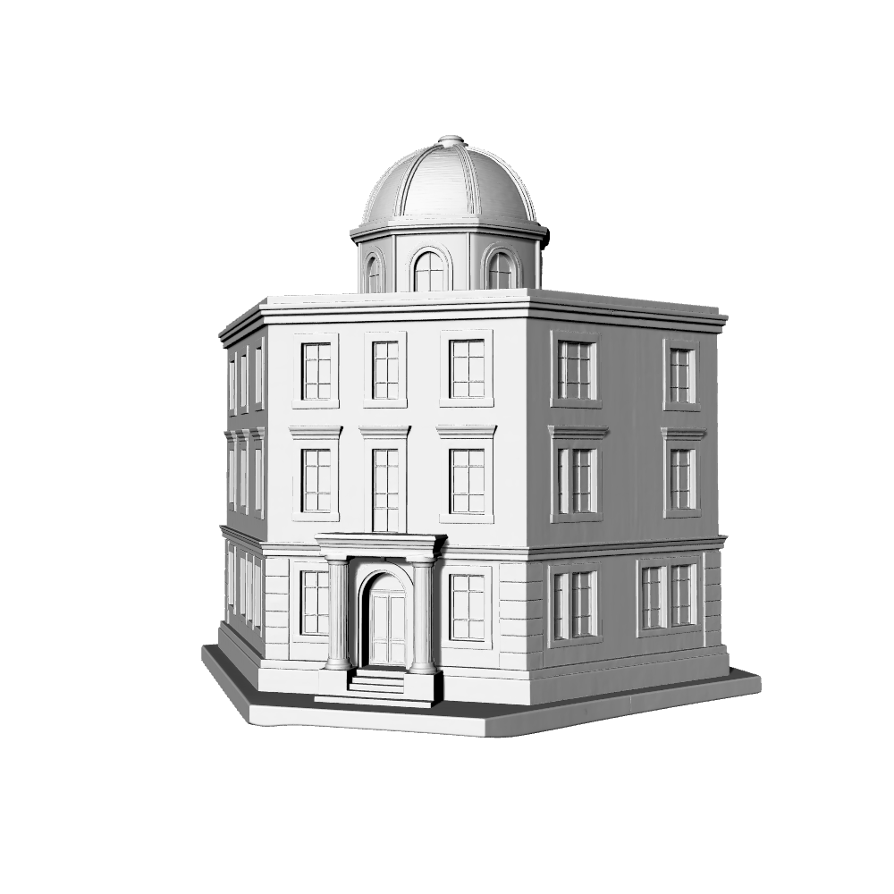 MRY-SFW LYTB518  Miniature Scene Building Model European Neoclassical Spire Tower Public Building 3D Printing Model