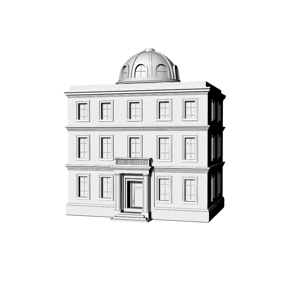MRY-SFW LYTB519A  Miniature Scene Building Model European Neoclassical Tower Porch Building 3D Printing Model