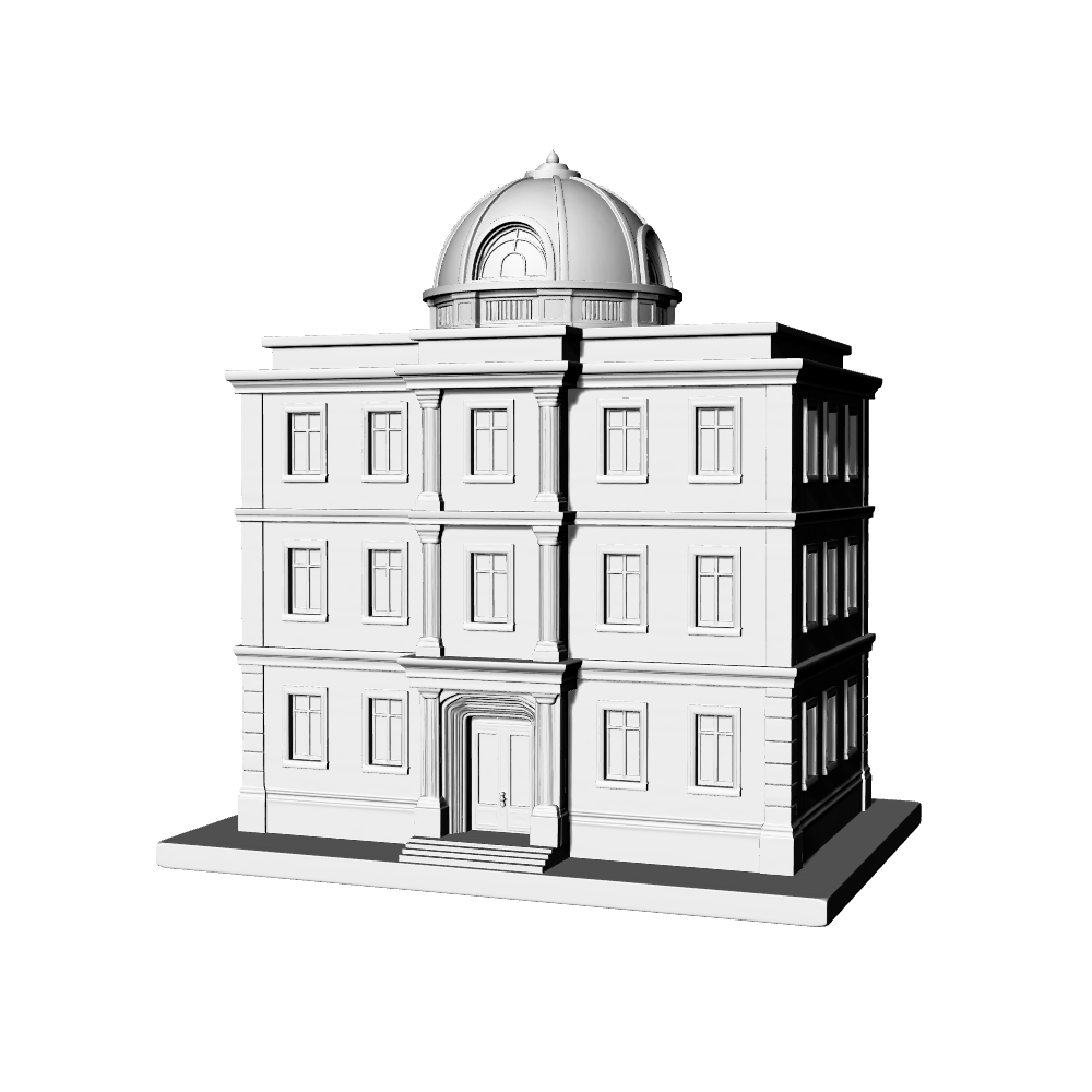 MRY-SFW LYTB519B  Miniature Scene Building Model European Neoclassical Tower Porch Building 3D Printing Model