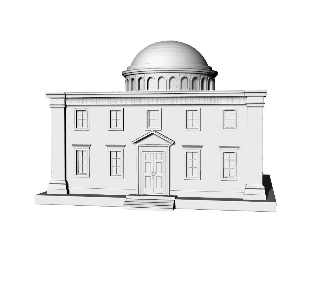 MRY-SFW LYTB519C  Miniature Scene Building Model European Neoclassical Tower Porch Building 3D Printing Model