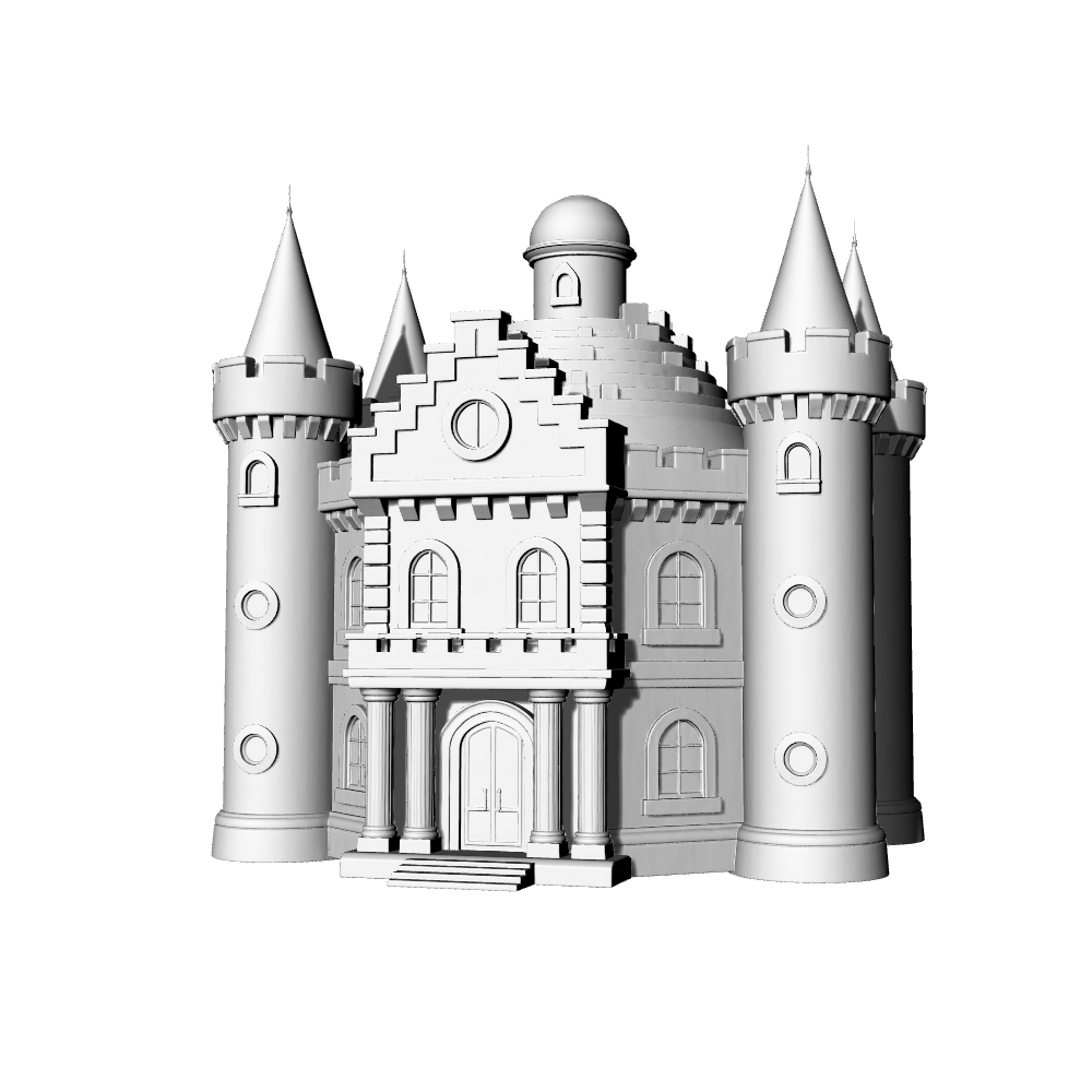 MRY-SFW LYTB520A  Miniature Scene Building Model European Neoclassical Tower Porch Building 3D Printing Model