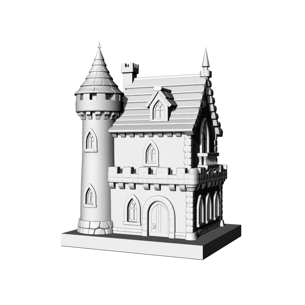MRY-SFW LYTB520E  Miniature Scene Building Model European Neoclassical Clock Tower Building 3D Printing Model