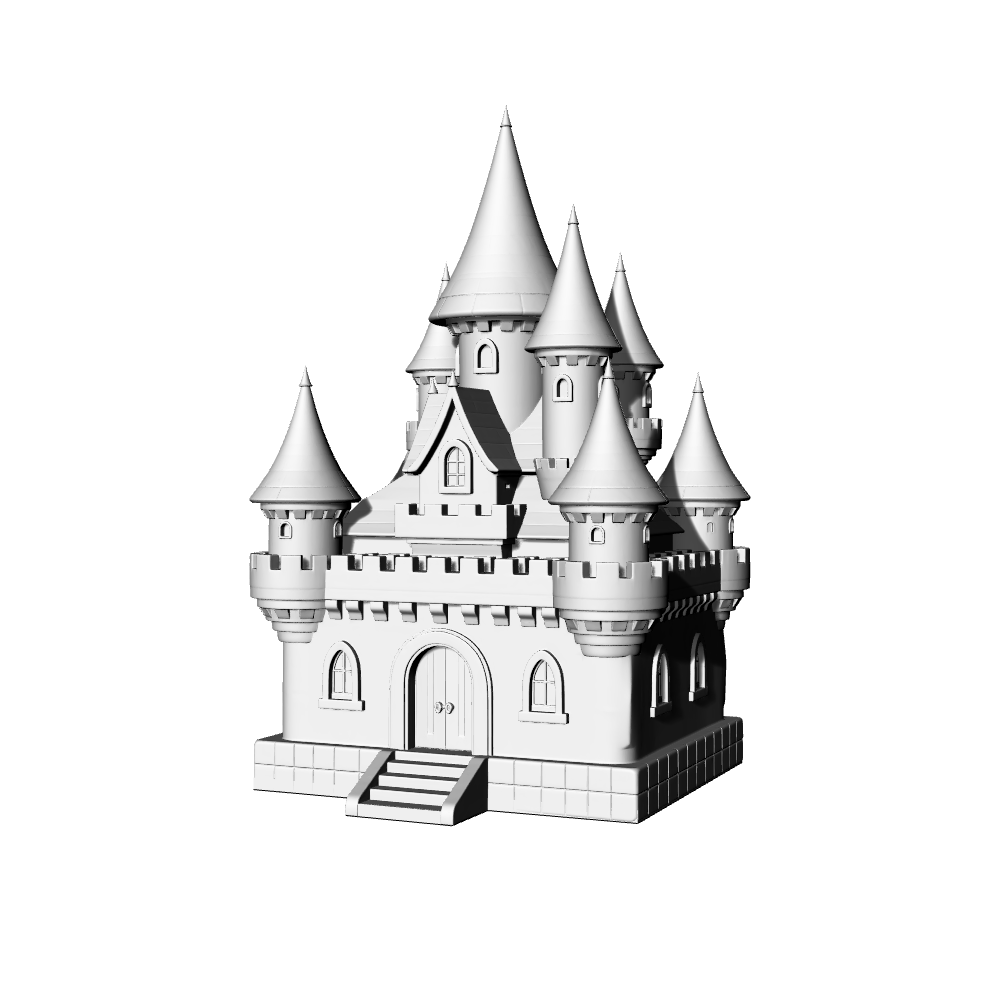 MRY-SFW LYTB520F  Miniature Scene Building Model European Neoclassical Clock Tower Building 3D Printing Model