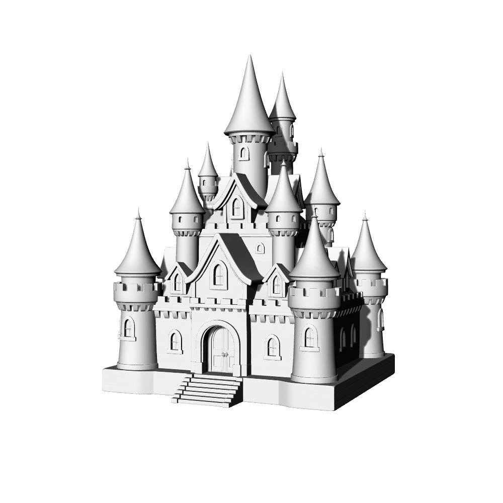 MRY-SFW LYTB520G  Miniature Scene Building Model European Neoclassical Clock Tower Building 3D Printing Model