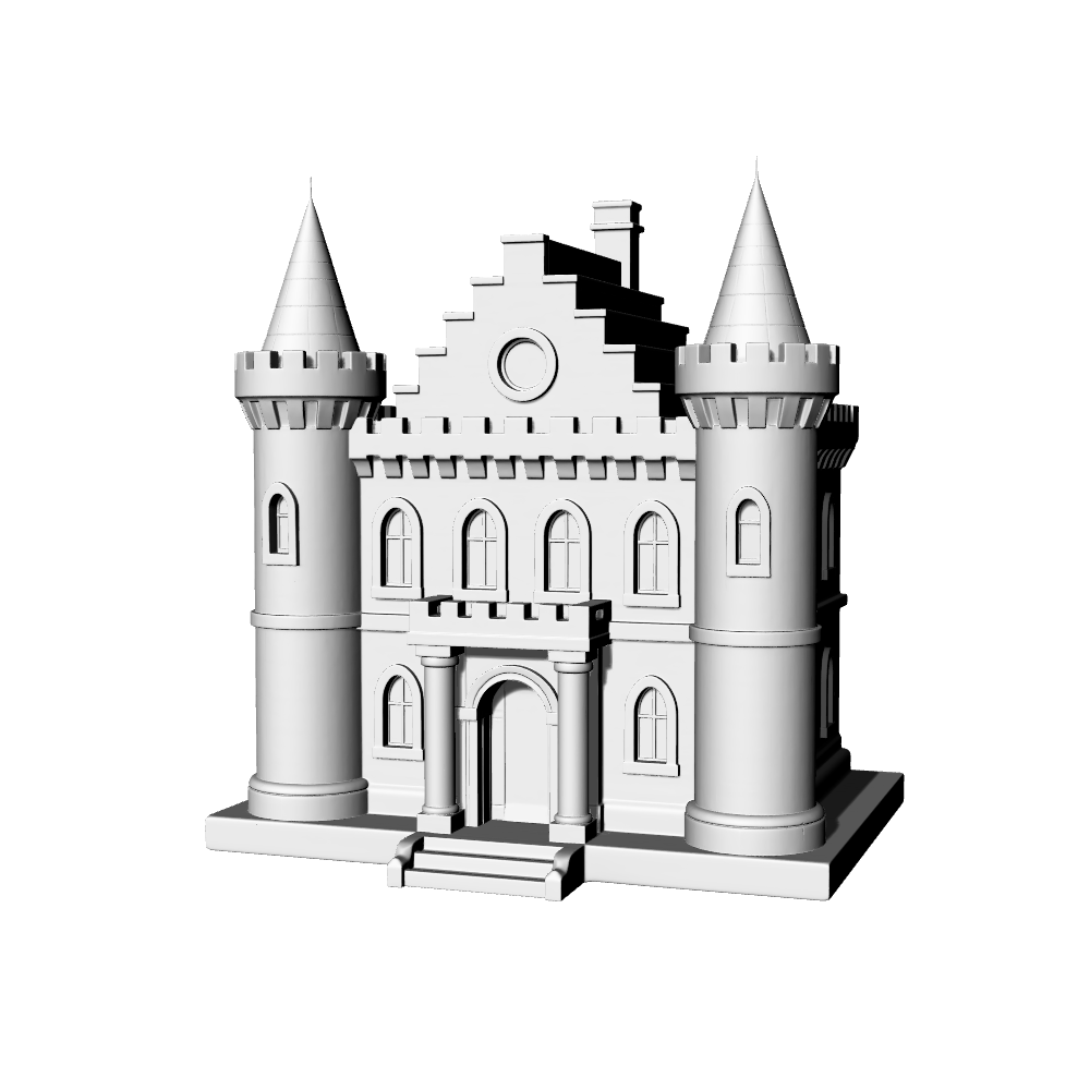 MRY-SFW LYTB520H  Miniature Scene Building Model French Townhouse Classical Small Mansion Decor 3D Printing Model