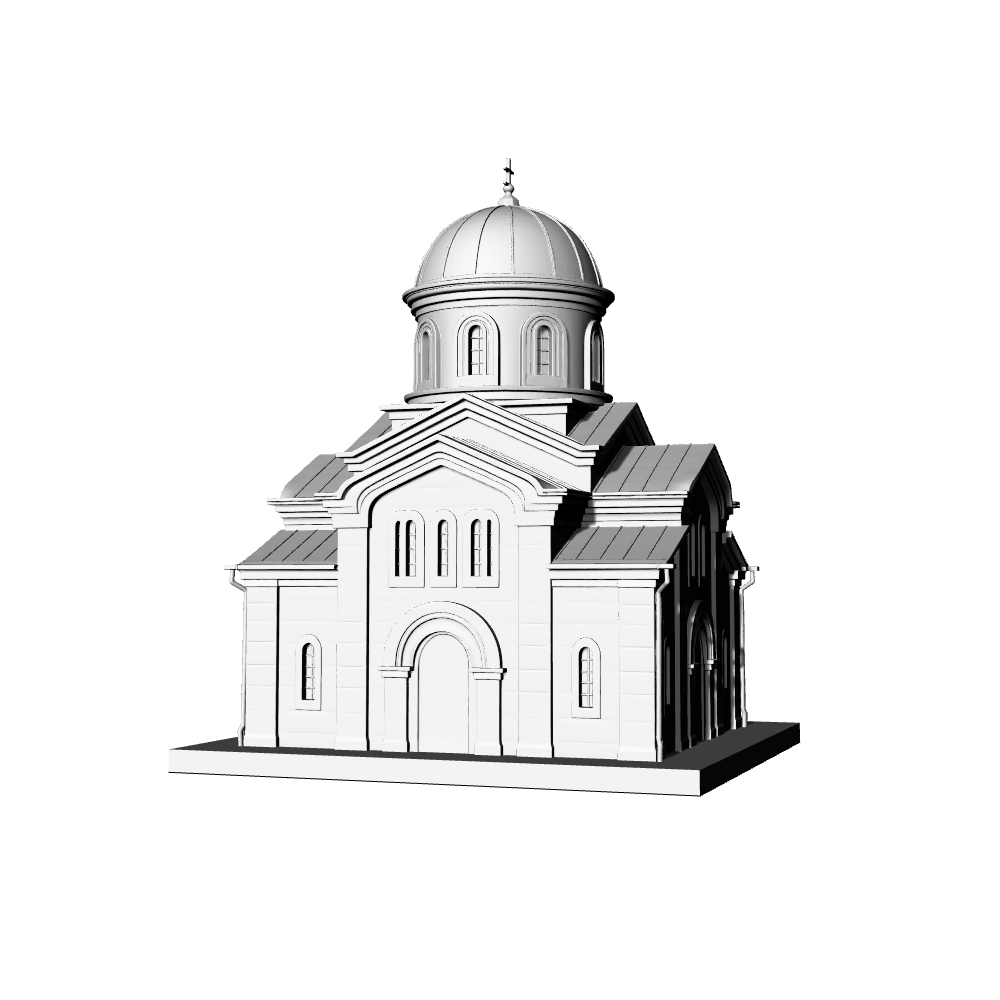 MRY-SFW LYTB523G  Miniature Scene Building Model Russian Onion Dome Church Orthodox Building Ornament 3D Printed Model