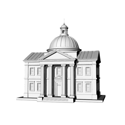 MRY-SFW LYTB525  Miniature Scene Building Model Palladian Neoclassical Dome Public Building Classical Government Building 3D Printed Model