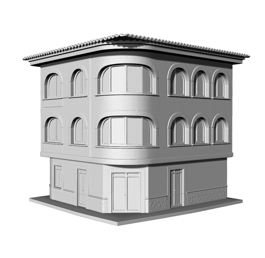 MRY-SFW LYTB527  Miniature Scene Building Model European Corner Arch Window Building Corner Building Ornament 3D Printed Model