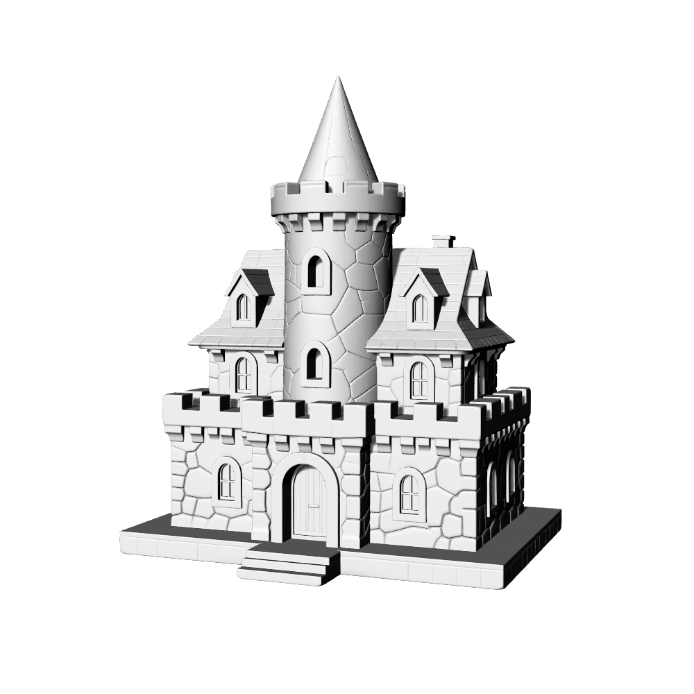 MRY-SFW LYTB528  Miniature Scene Building Model European Tower Fairy Tale Style Medieval Castle Desktop Cultural And Creative Ornament 3D Printed Model