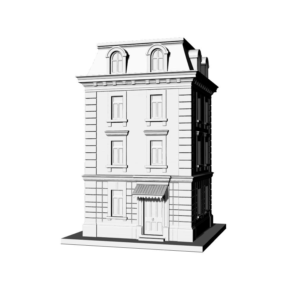 MRY-SFW LYTB531A  Miniature Scene Building Model French Mansard Roof Apartment Paris Classical Urban Building Ornament 3D Printed Model
