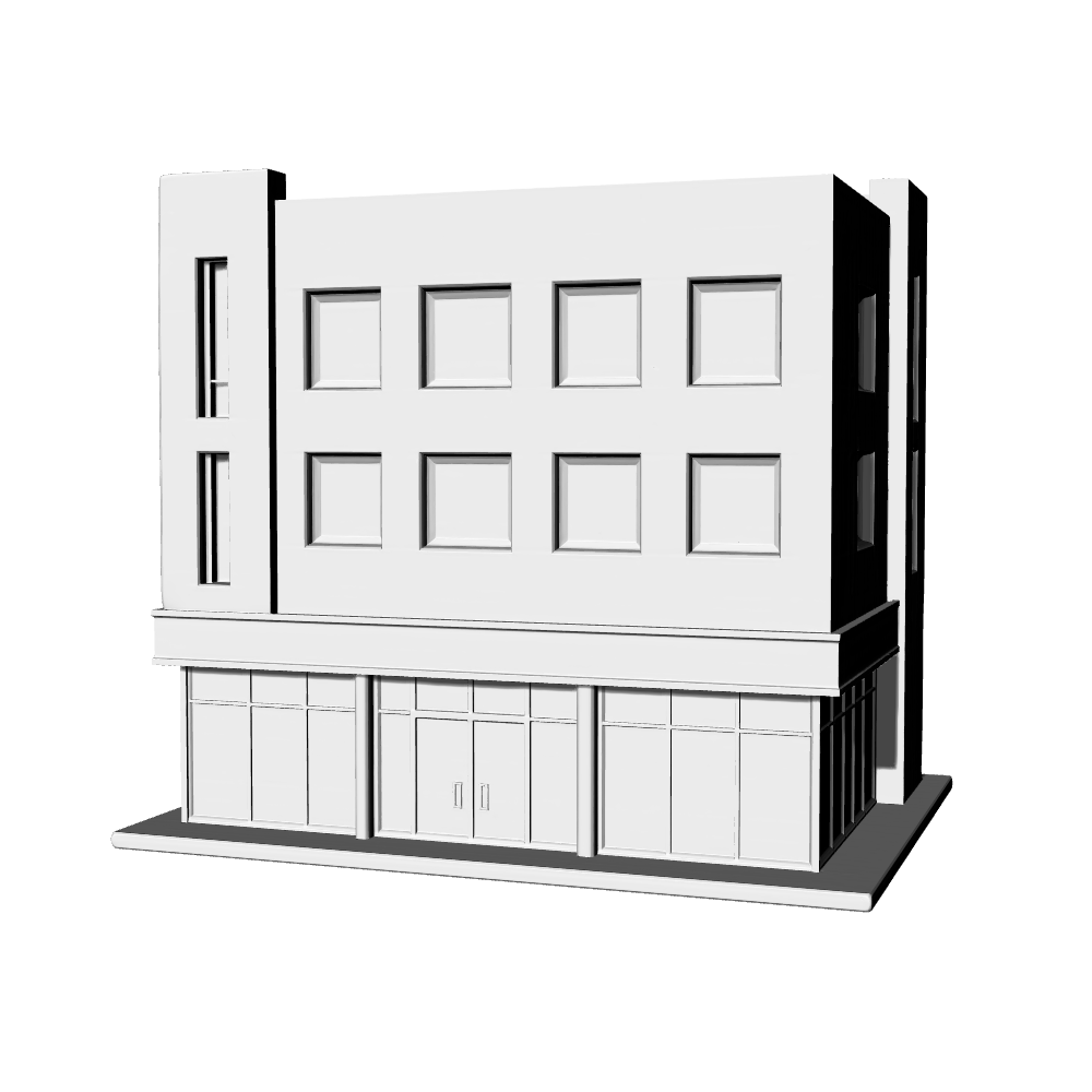 MRY-SFW LYTB533C  Miniature Scene Building Model Modern Minimalist Corner Commercial Shop Urban Store Ornament City Sand Table 3D Printed Model
