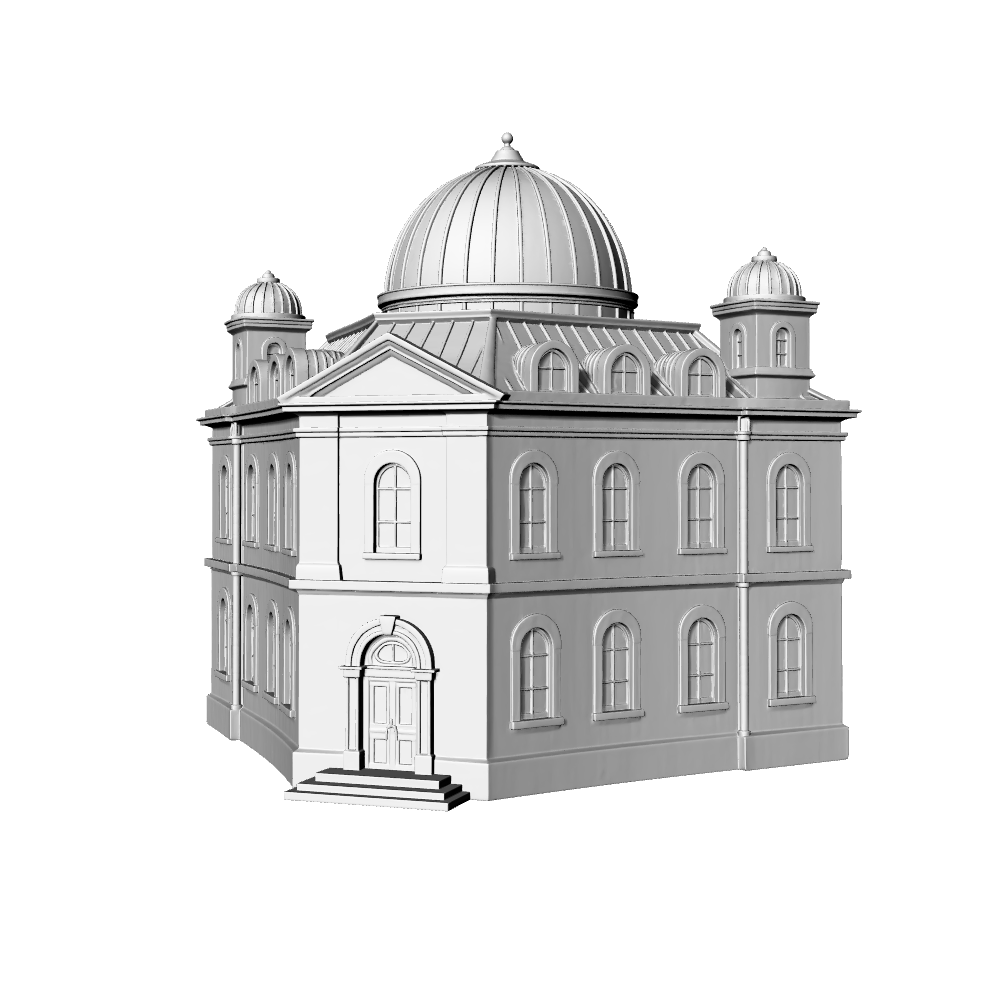 MRY-SFW LYTB537A  Miniature Scene Building Model European Classical Dome Baroque Style Symmetrical Public Building Sand Table Scene 3D Printed Model