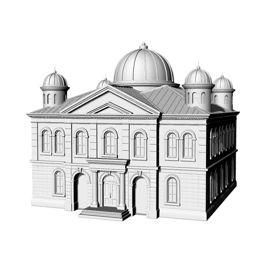 MRY-SFW LYTB537B  Miniature Scene Building Model European Classical Dome Baroque Style Symmetrical Public Building Sand Table Scene 3D Printed Model