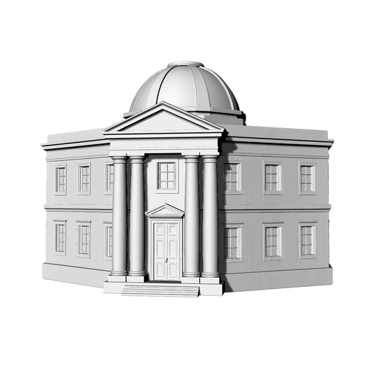 MRY-SFW LYTB537F  Miniature Scene Building Model European Classical Dome Baroque Style Symmetrical Public Building Sand Table Scene 3D Printed Model