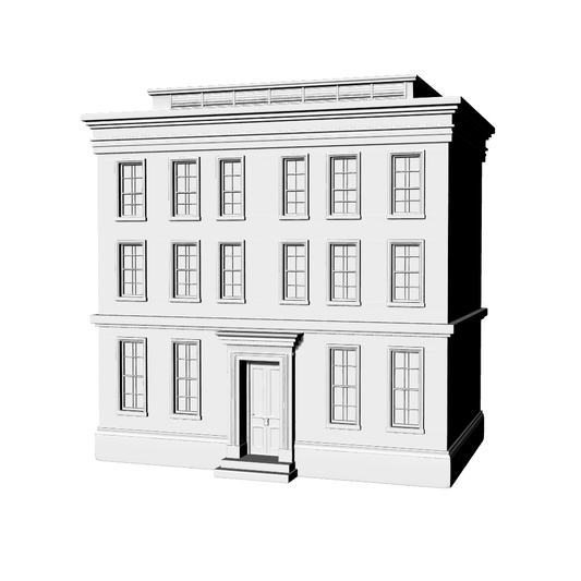 MRY-SFW LYTB541  Miniature Scene Building Model European Georgian Style Townhouse Building Urban Office Building Sand Table Scene 3D Printed Model
