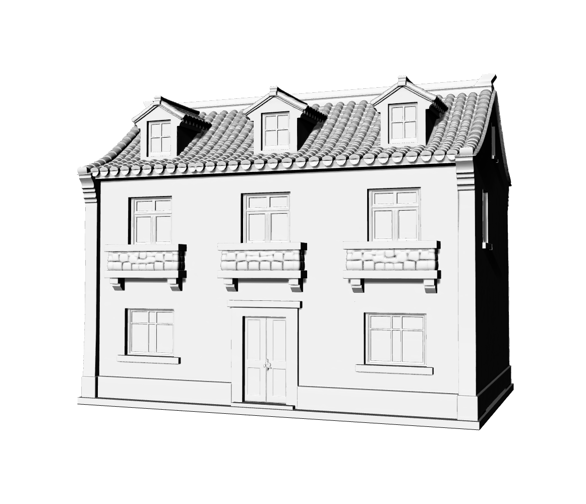 MRY-SFW LYTB545C  Miniature Scene Building Model Old Shanghai Building Miniature Ornament Republic Of China Shikumen Style Row Villa 3D Printing Model