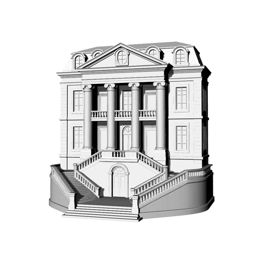 MRY-SFW LYTB546  Miniature Scene Building Model European Retro Architecture Baroque Style Palace Villa Building 3D Printing Model