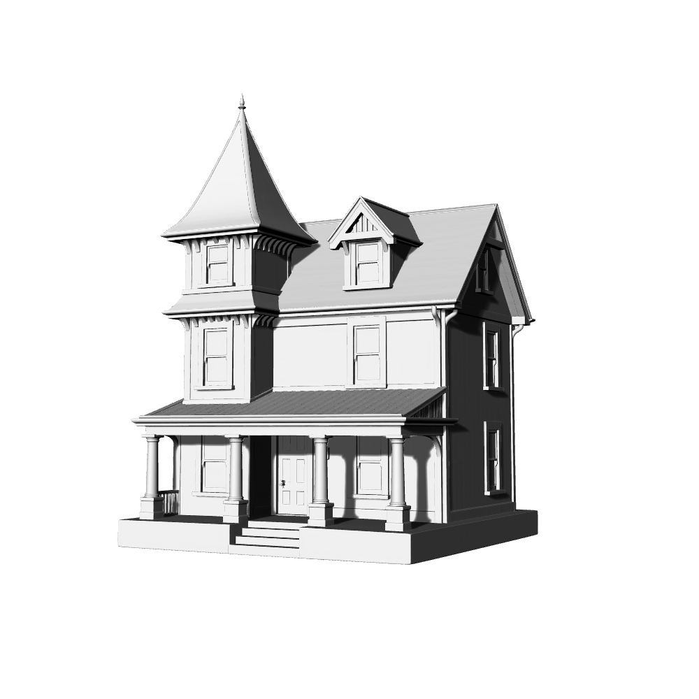 MRY-SFW LYTB550A  Miniature Scene Building Model American Victorian Style Villa Retro Detached Residence Miniature Ornament 3D Printing Model