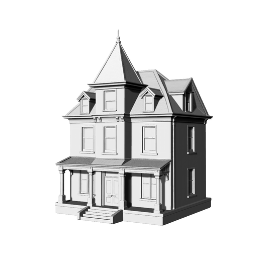MRY-SFW LYTB550D  Miniature Scene Building Model American Victorian Style Villa Retro Detached Residence Miniature Ornament 3D Printing Model