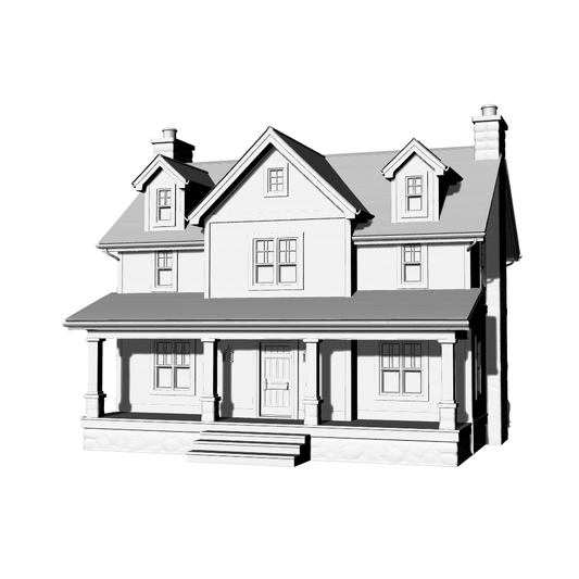 MRY-SFW LYTB551  Miniature Scene Building Model American Modern Detached Villa Colonial Style Residence Miniature Ornament 3D Printing Model