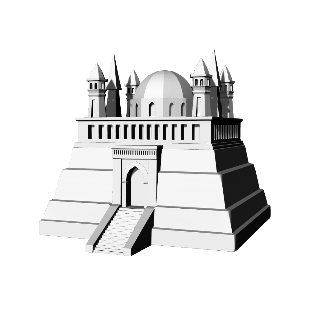 MRY-SFW LYTB555A  Miniature Scene Building Model Fantasy Style Dome Spire Religious Architecture Sand Table Scene Ornament 3D Printing Model