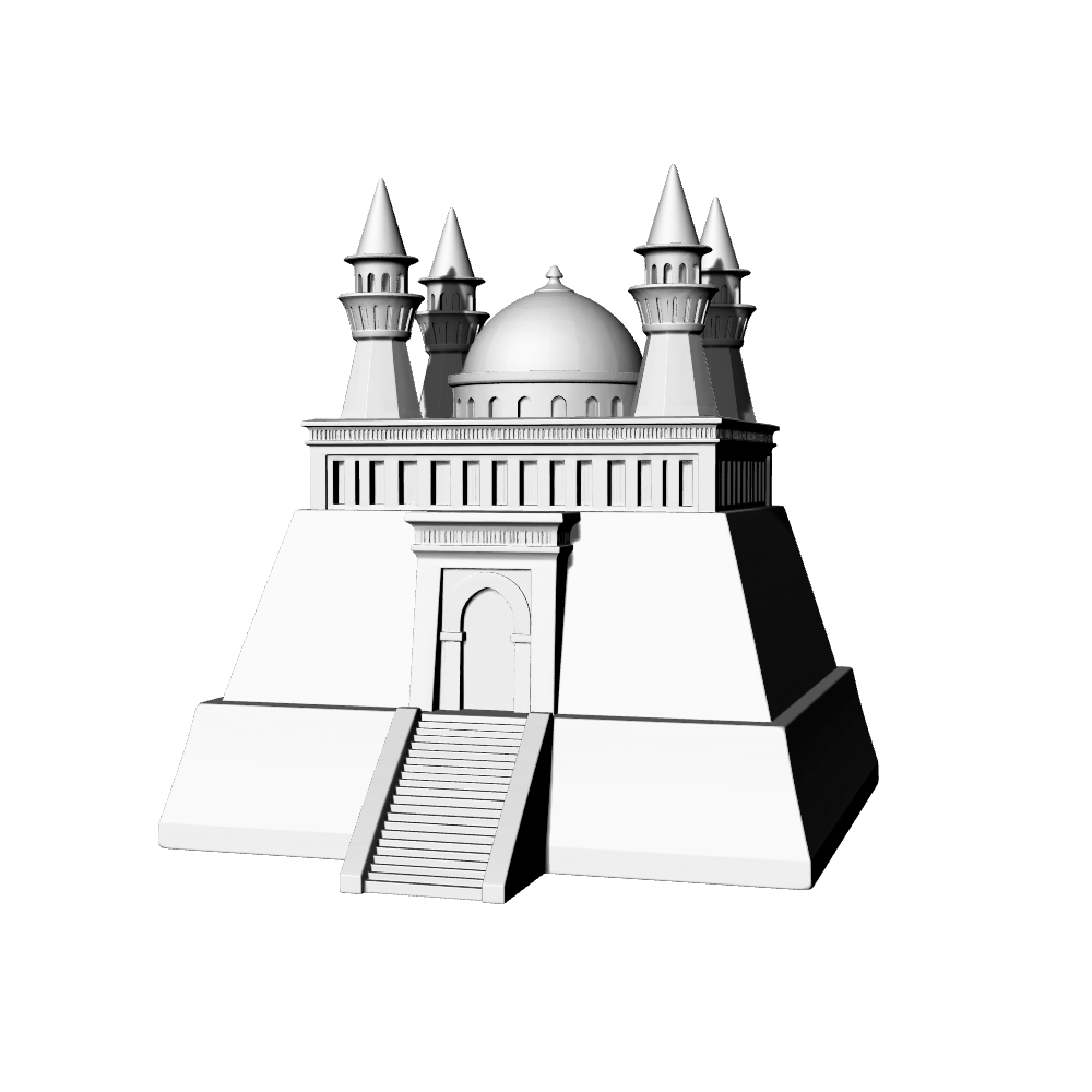 MRY-SFW LYTB555C  Miniature Scene Building Model Fantasy Style Dome Spire Religious Architecture Sand Table Scene Ornament 3D Printing Model