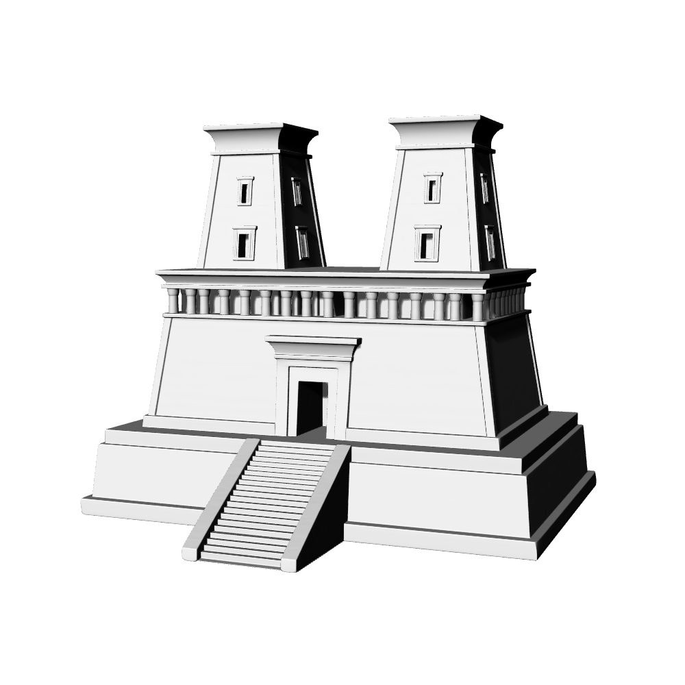 MRY-SFW LYTB556A  Miniature Scene Building Model Fantasy Style Twin Tower Religious Architecture Sand Table Scene Ornament 3D Printing Model